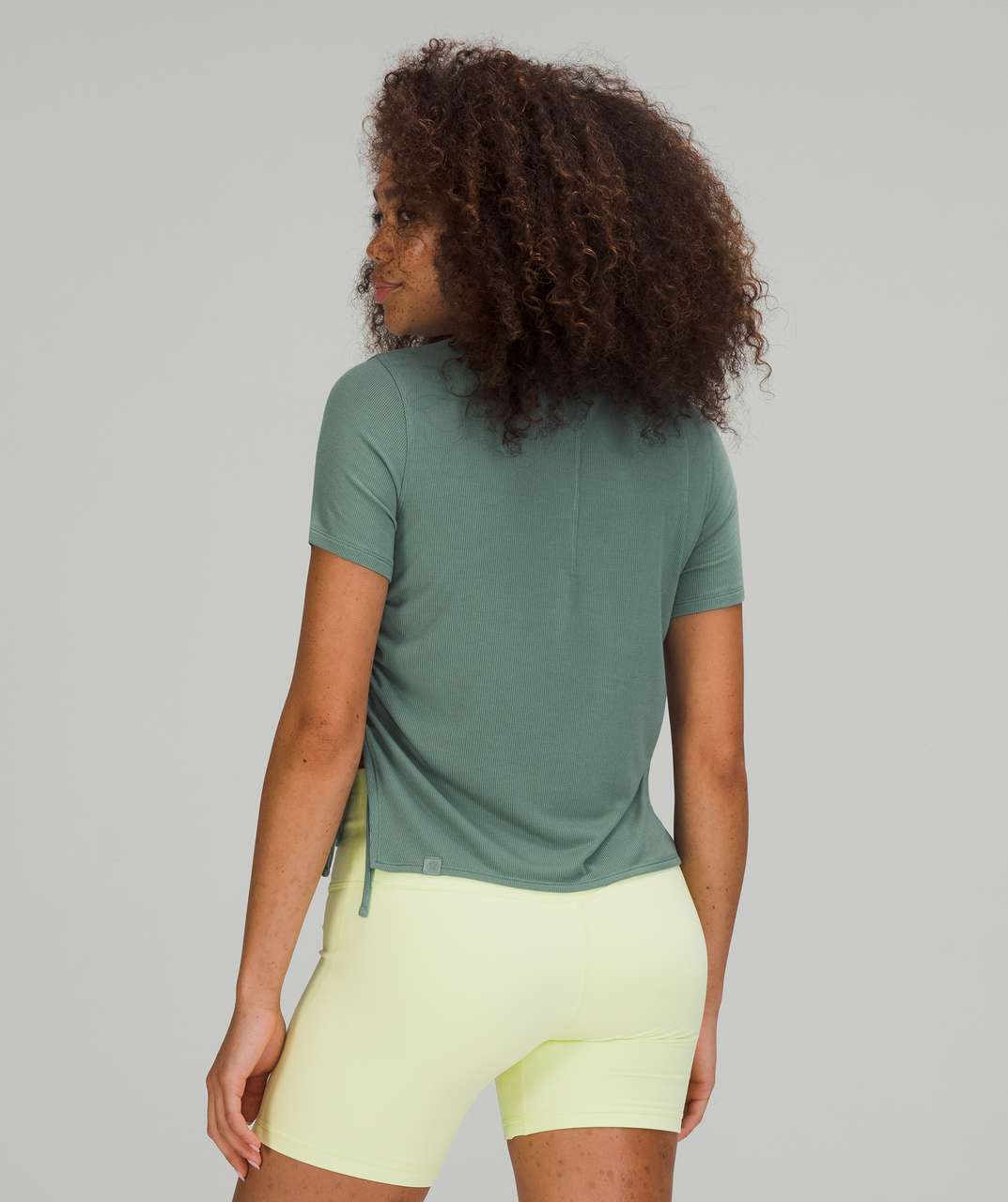 Lululemon La Side Cinch T-shirt In Green Twill