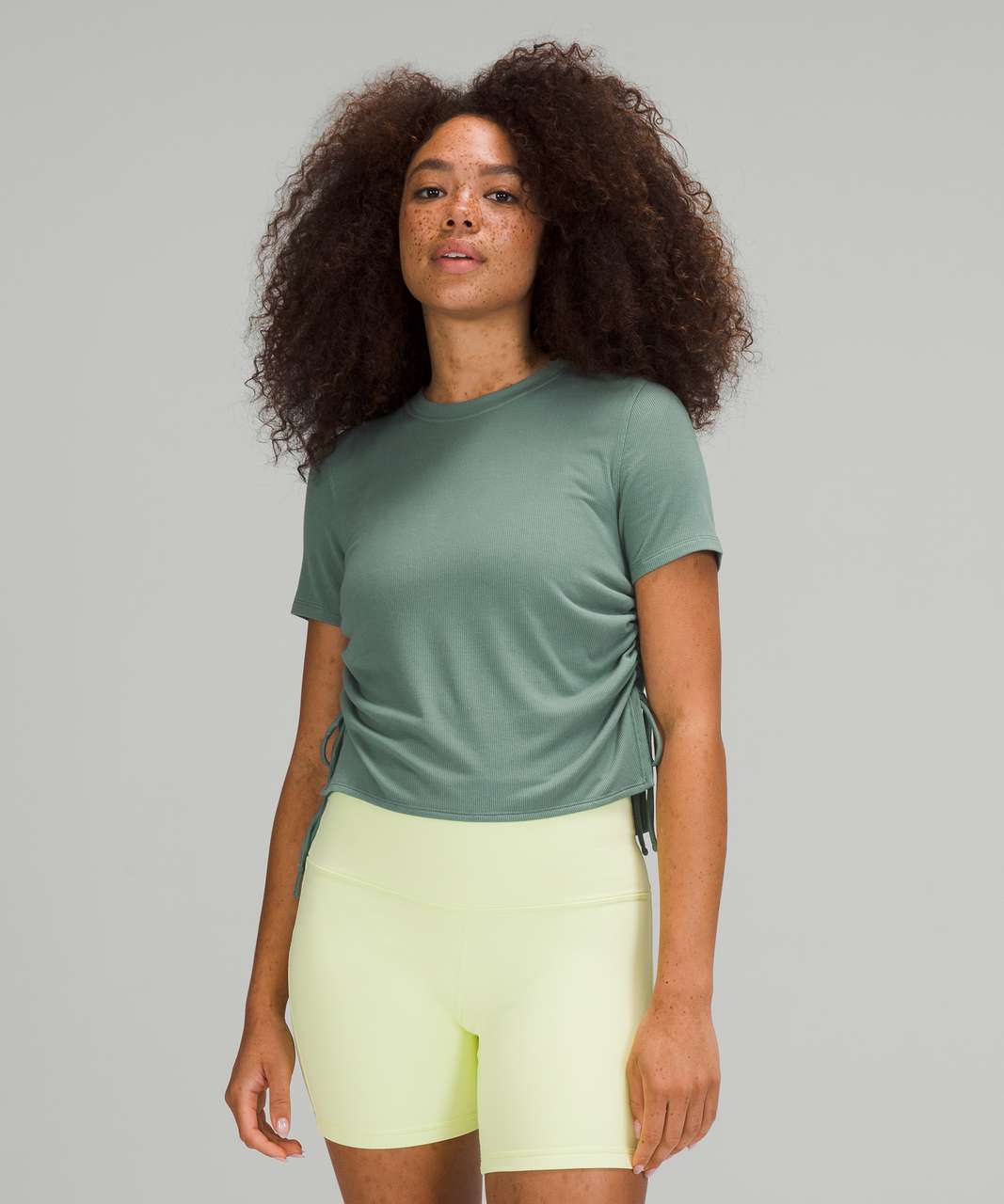 Lululemon Side Cinch Ribbed T-Shirt - Tidewater Teal - lulu fanatics