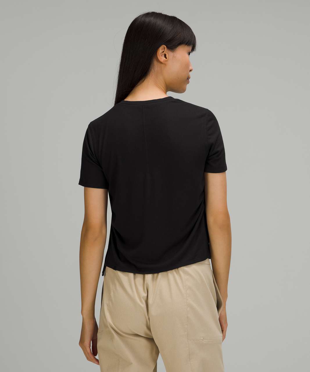 Lululemon Side Cinch Ribbed T-Shirt - Black - lulu fanatics