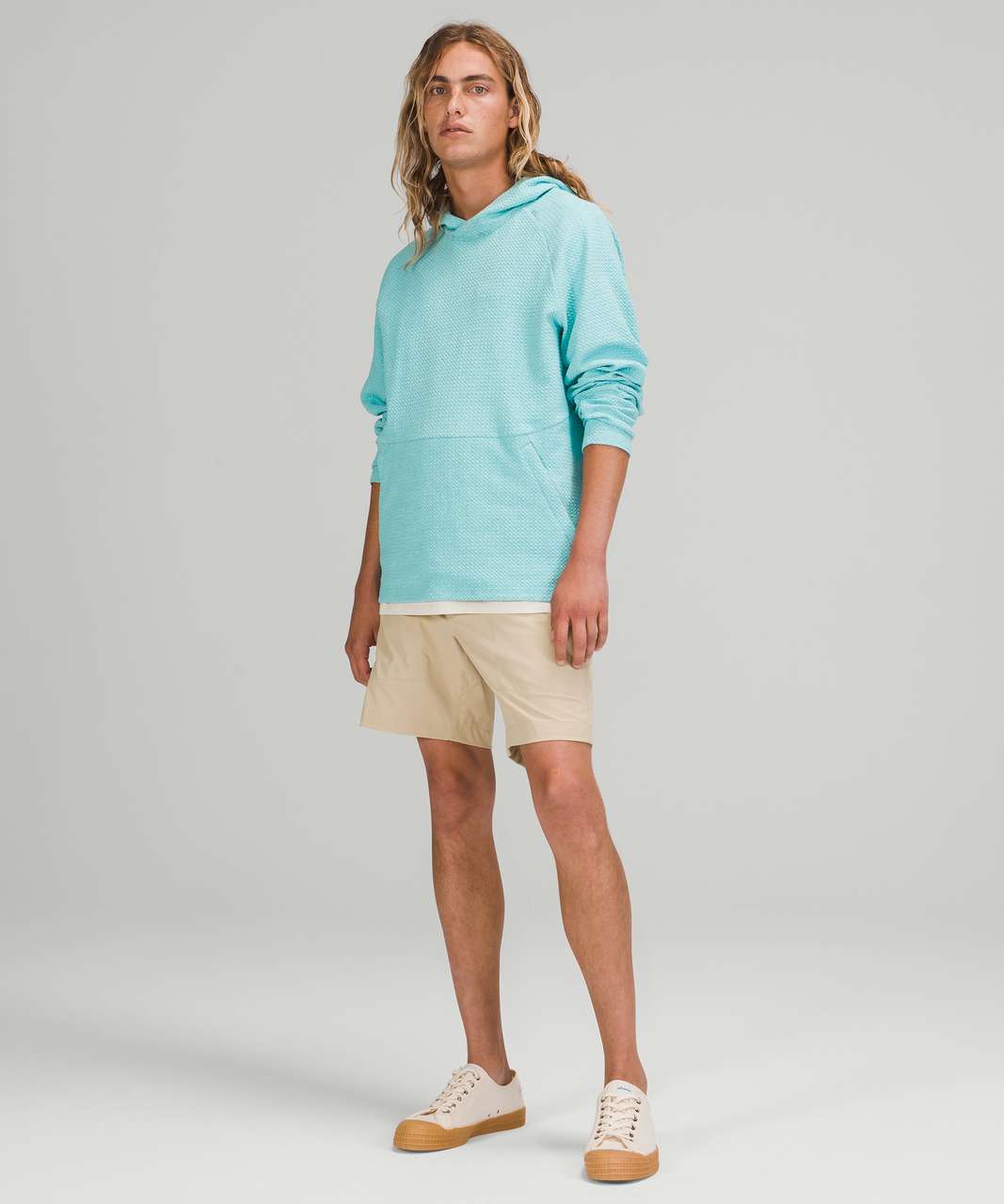 Lululemon At Ease Hoodie - Heathered Electric Turquoise / Black