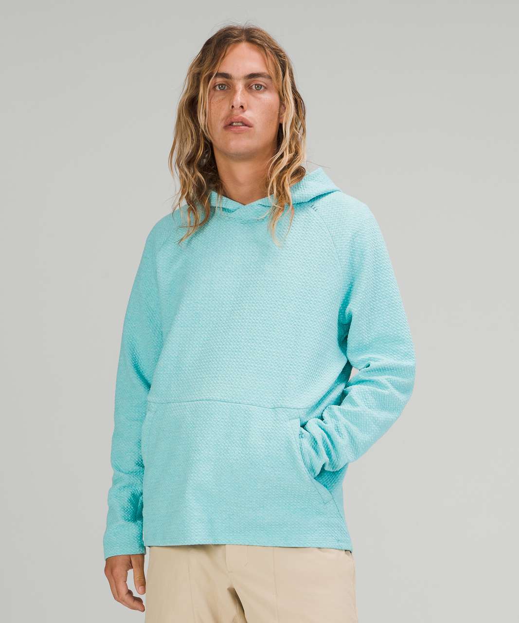 Lululemon At Ease Hoodie - Heathered Electric Turquoise / Black