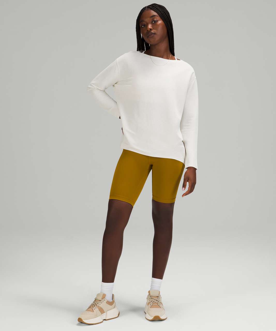 Lululemon Back In Action Long Sleeve - White Opal