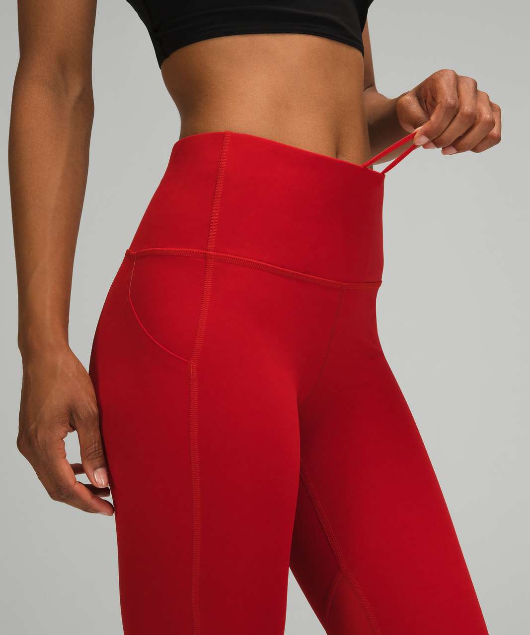 Lululemon Pace Rival High-Rise Crop 22 - Dark Red - lulu fanatics