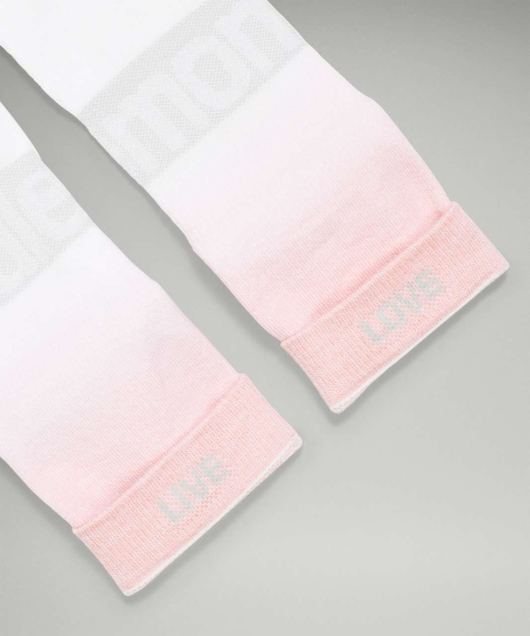 Lululemon Daily Stride Crew Sock *Dip Dye - White / Pink Puff