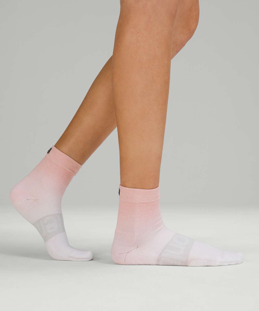 Lululemon Daily Stride Crew Sock *Dip Dye - White / Pink Puff