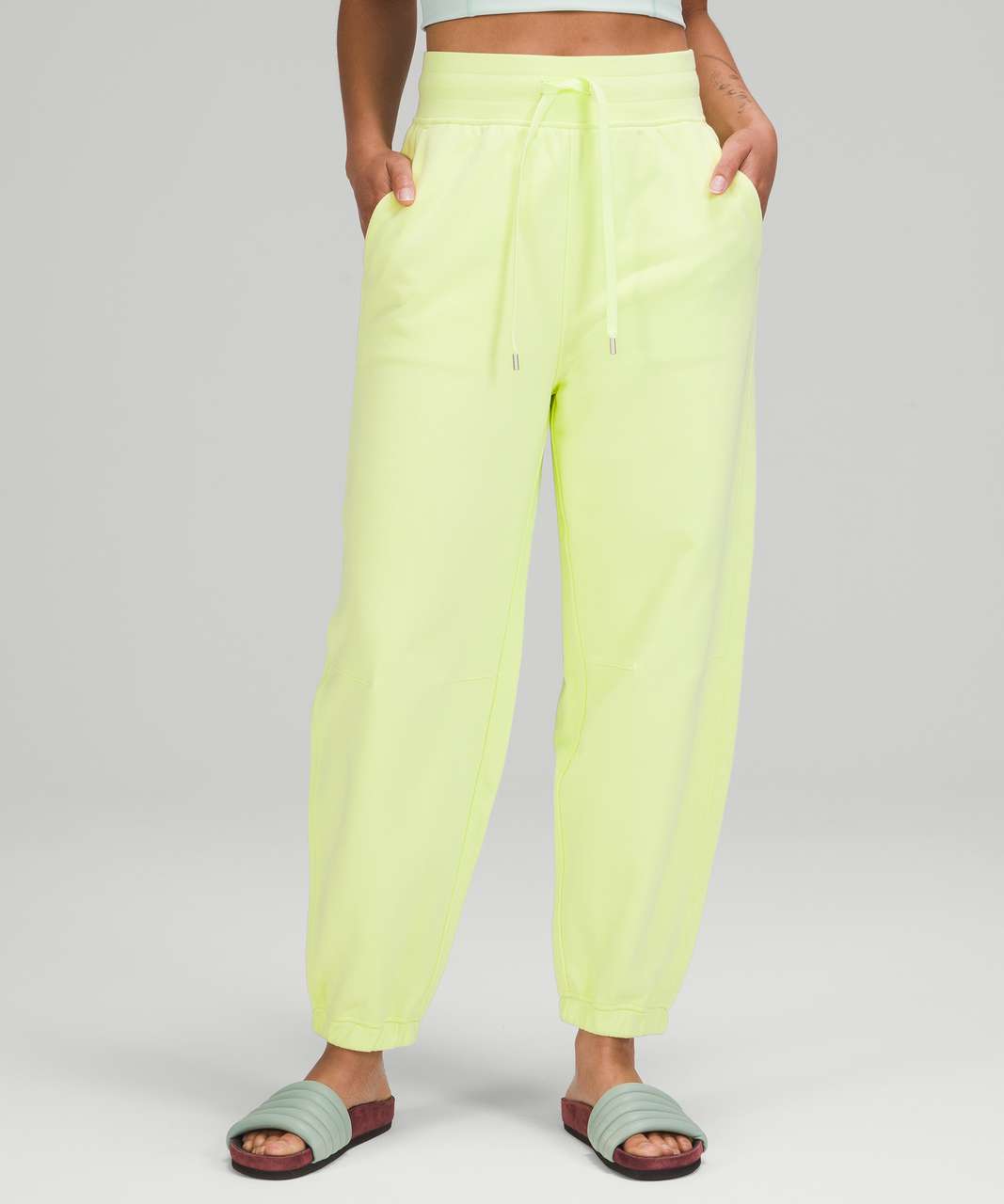 Lululemon Relaxed Fit Super-High Rise French Terry Full Length Jogger - Crispin Green