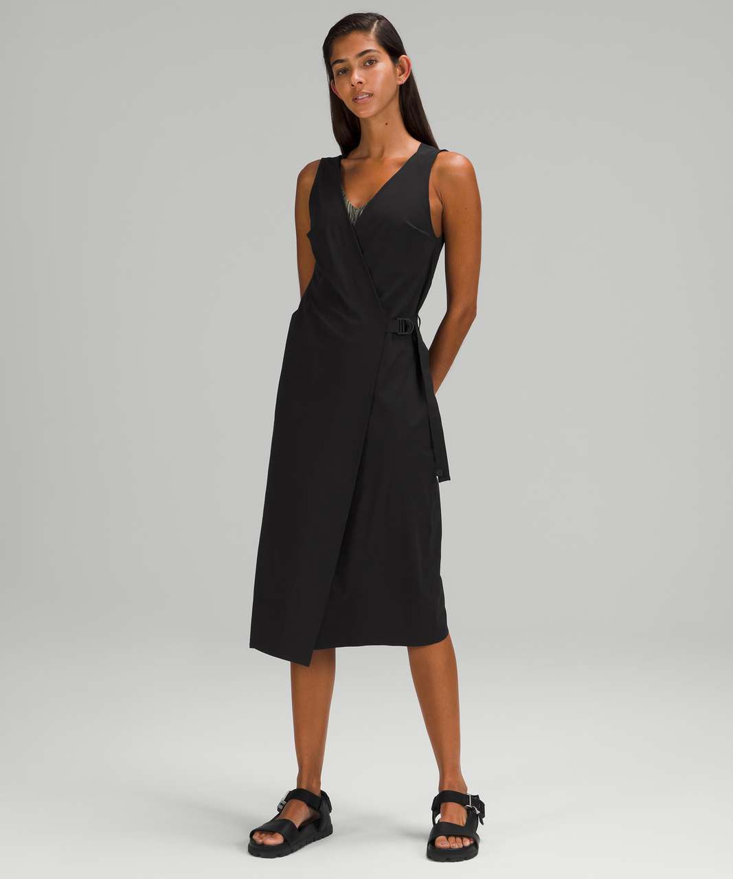 Lululemon lab Wrap Dress - Black - lulu fanatics