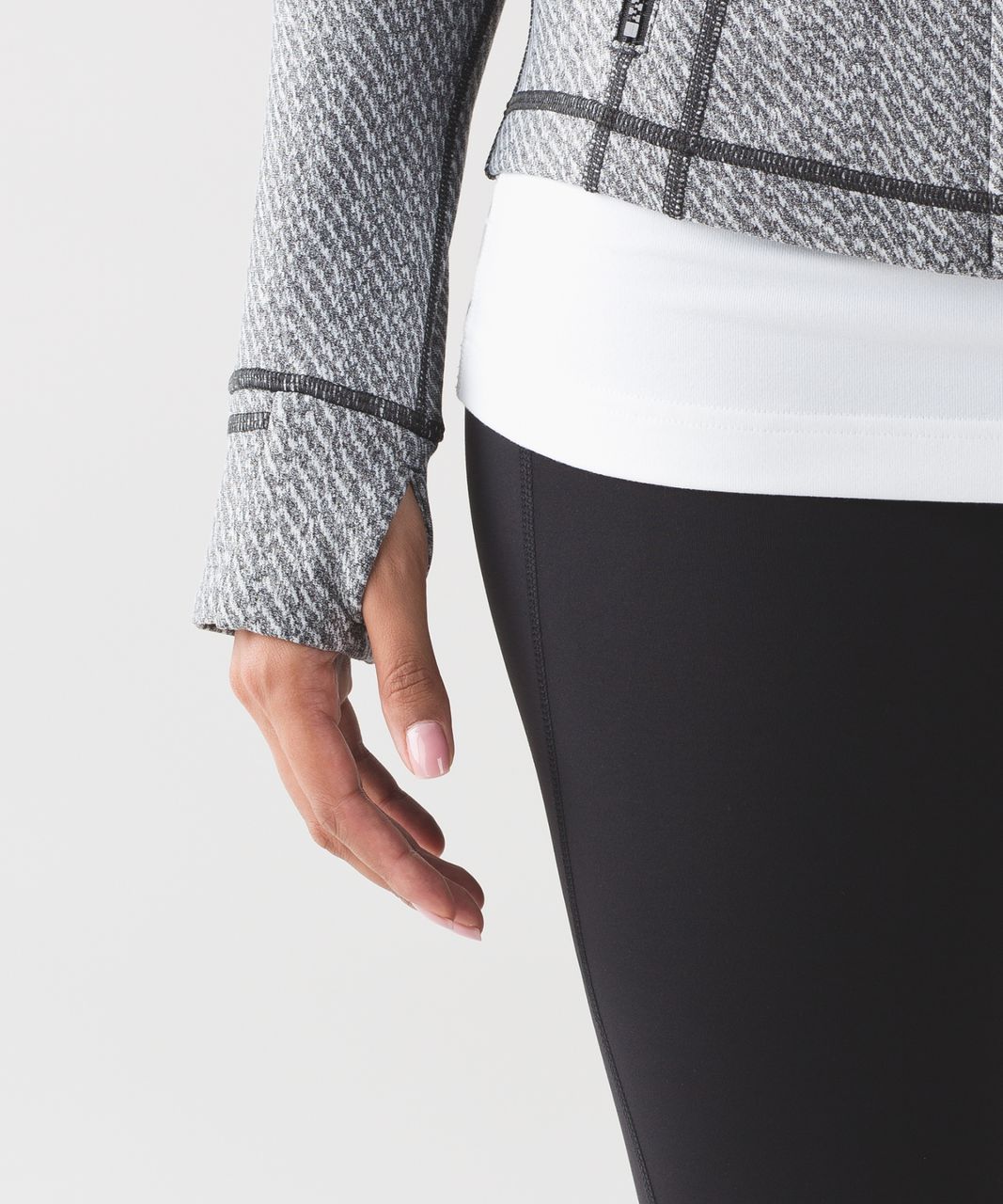 Lululemon Define Jacket - Hazy Heather Heathered White Heathered Black