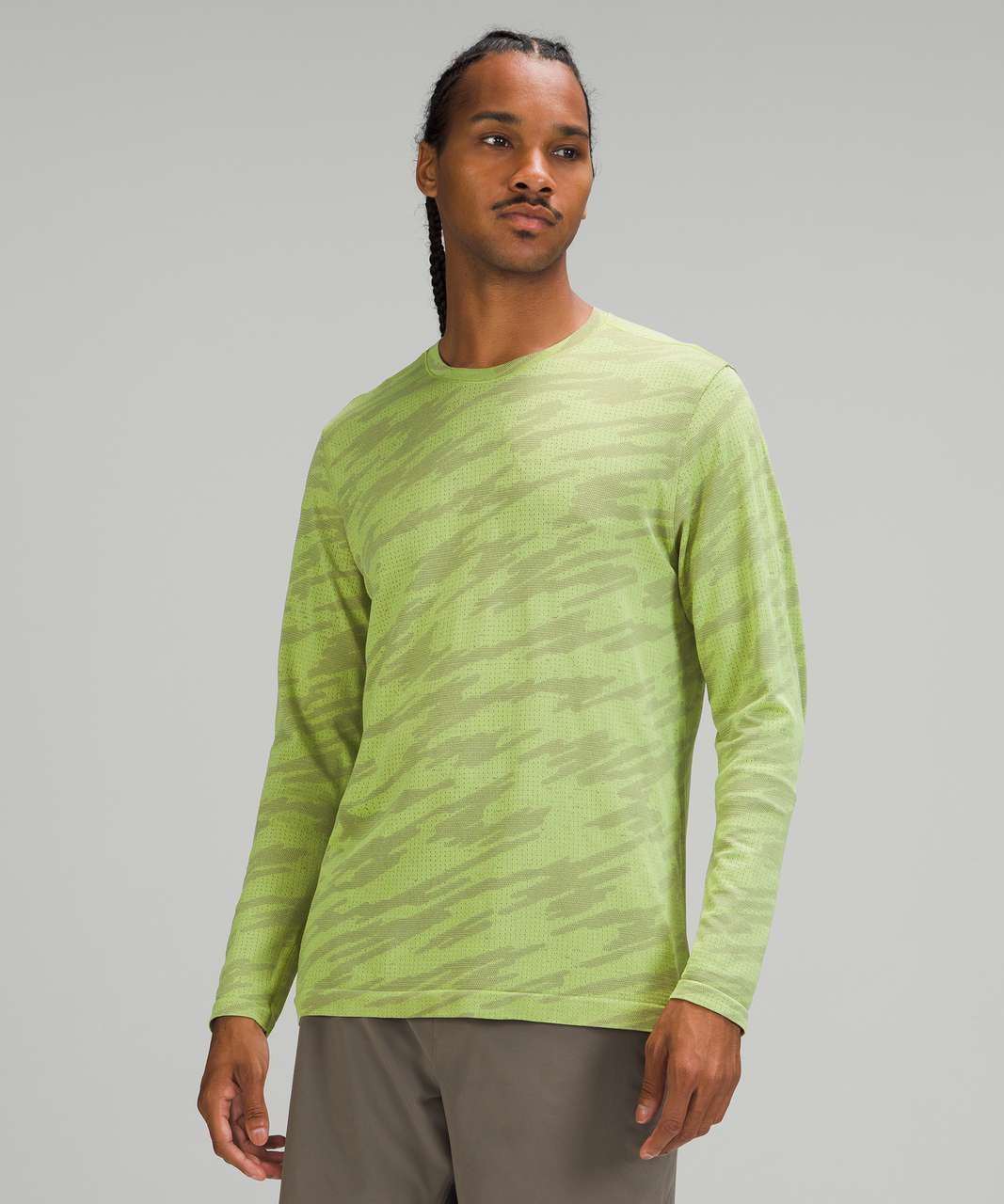 Lululemon Metal Vent Breathe Long Sleeve - Scatter Surface Rover / Neo Mint