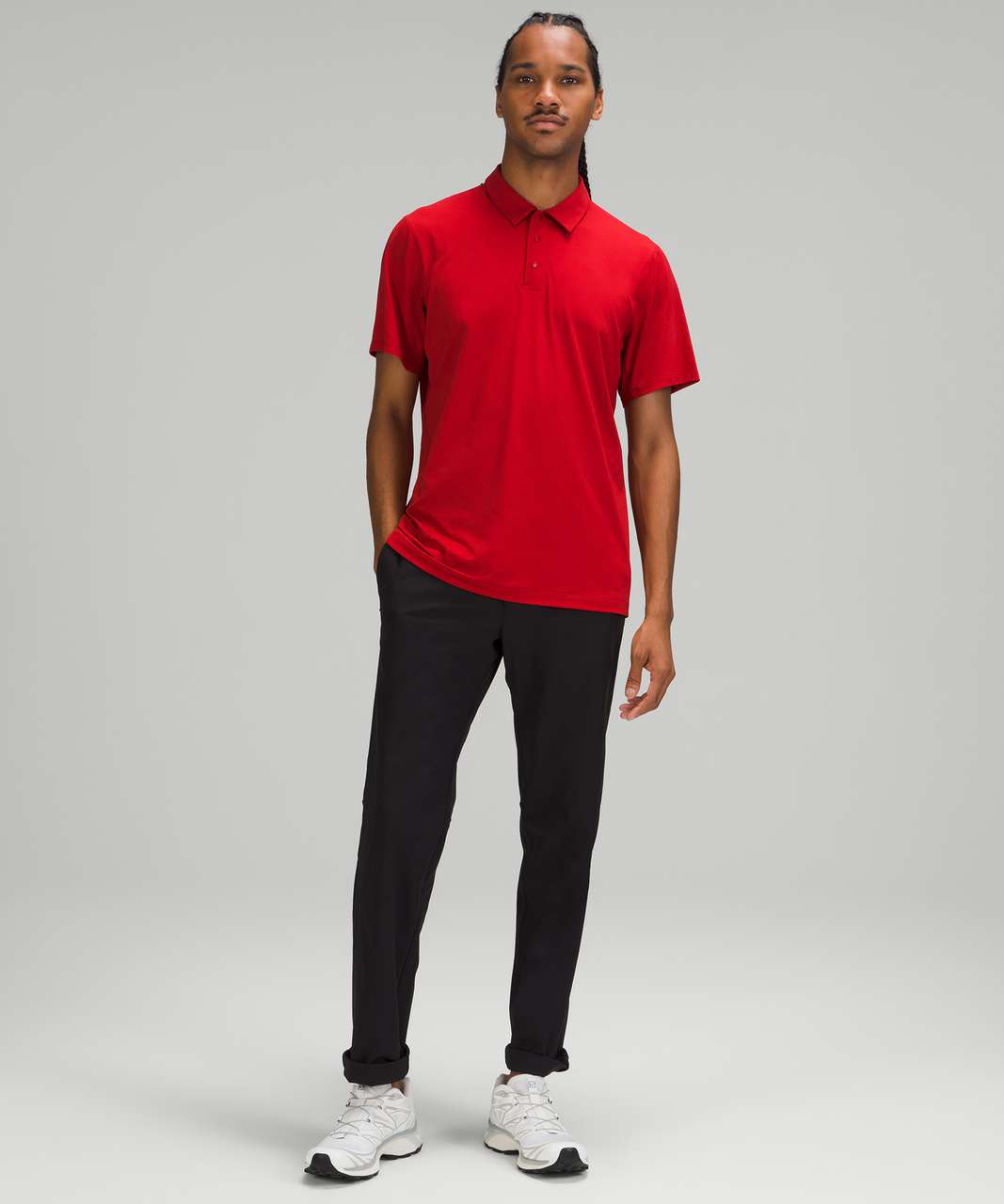 Lululemon Snap Front Performance Short Sleeve Polo - Sport Red