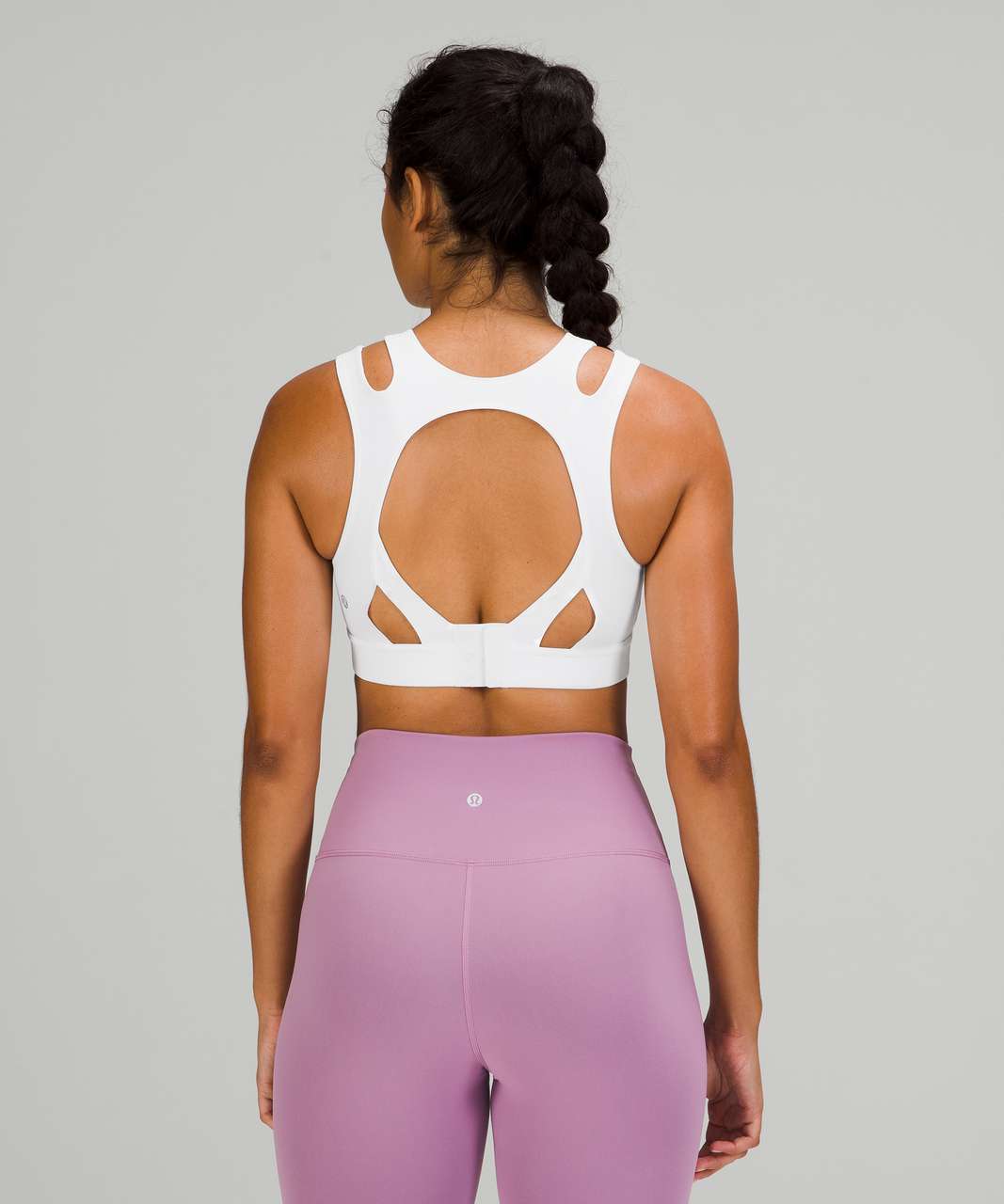 Lululemon Mesh-Back Long Line Train Bra *Medium Support, B/C Cups - White -  lulu fanatics