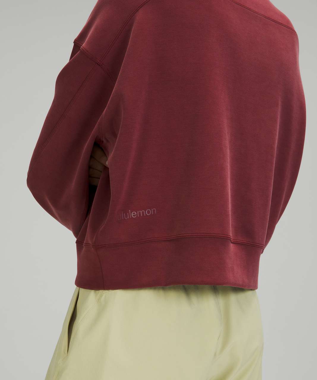 Lululemon Perfectly Oversized Cropped Crew *Softstreme - Red Merlot