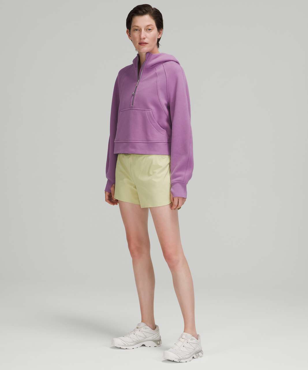 Lululemon Gray Purple Distressed Scuba II Zip Up Jacket Sweater Hoodie Size  4