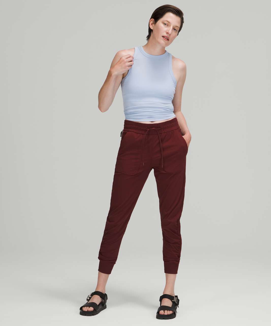 lululemon athletica, Pants & Jumpsuits, Red Merlot Lululemon Dance Studio  Mid Rise Jogger Size 2