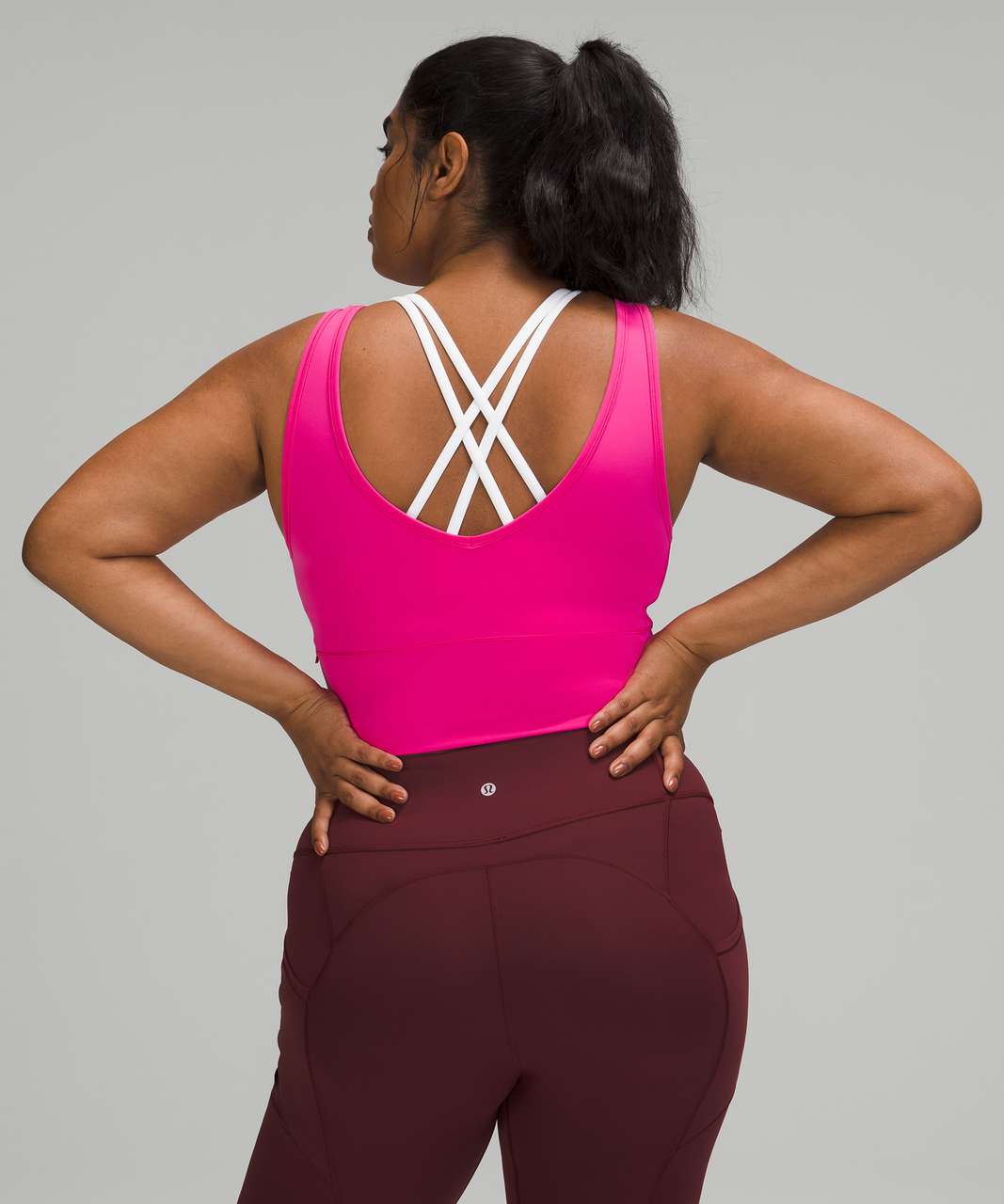 Lululemon Power Pivot Cropped Tank Top *Rib Sonic Pink Tight Fit