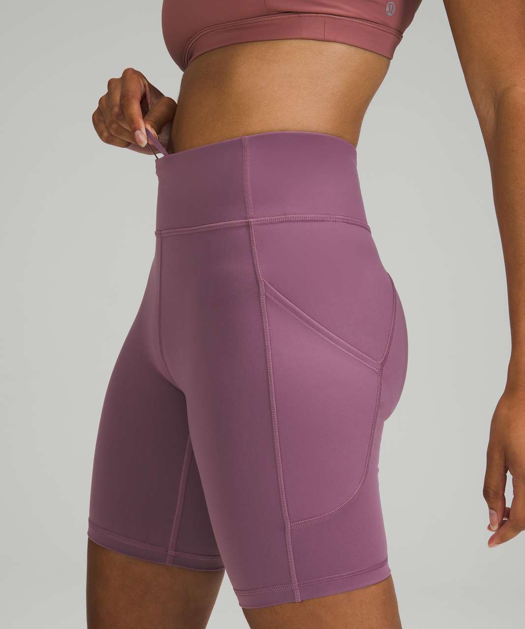 Lululemon Invigorate High Rise Short 8" - Grape Mauve