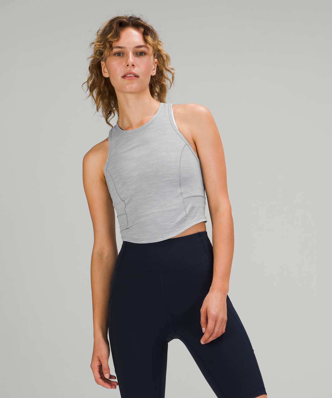 Lululemon Womens Heather Gray Built-In Sports Bra Sleeveless Tank Top -  Shop Linda's Stuff