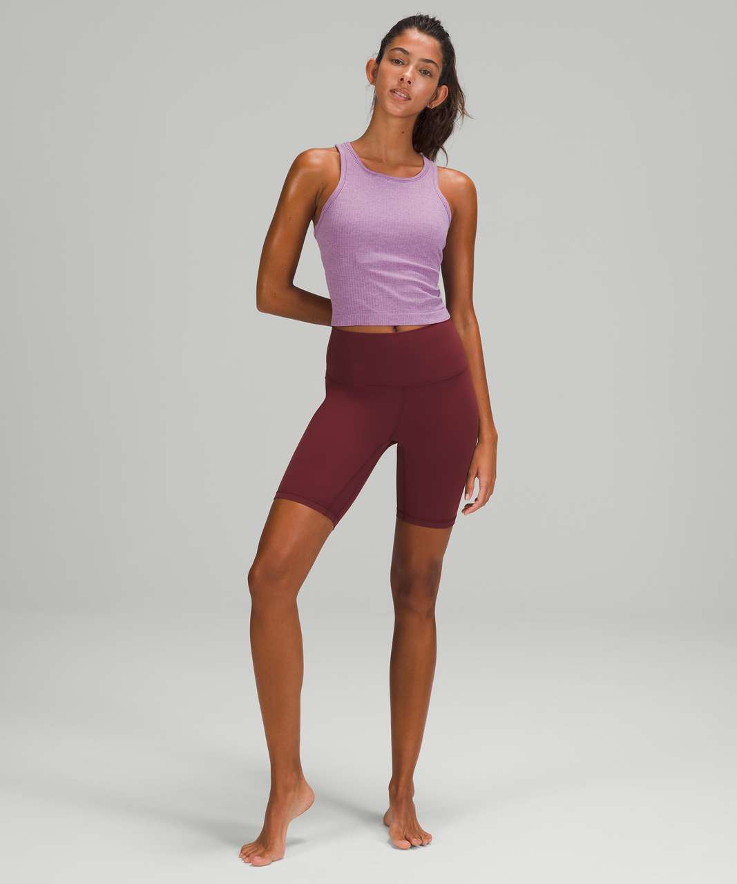 Lululemon Ebb To Street Racerback Crop Tank Top - Wisteria Purple