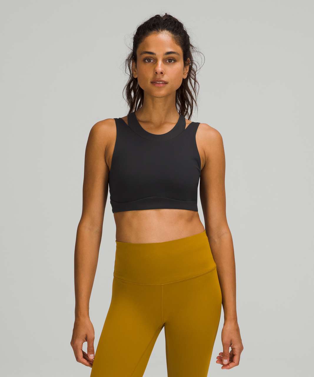 Lululemon lab Zip-Front Bra - Disrupt Grid Emboss Anchor - lulu fanatics