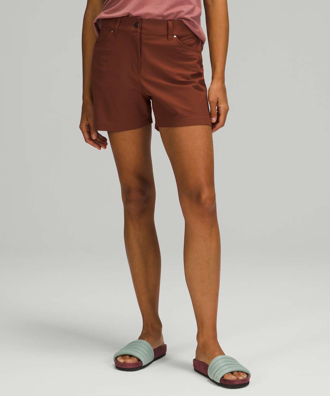 Lululemon City Sleek 5 Pocket High-Rise Short 4" - Dark Terracotta