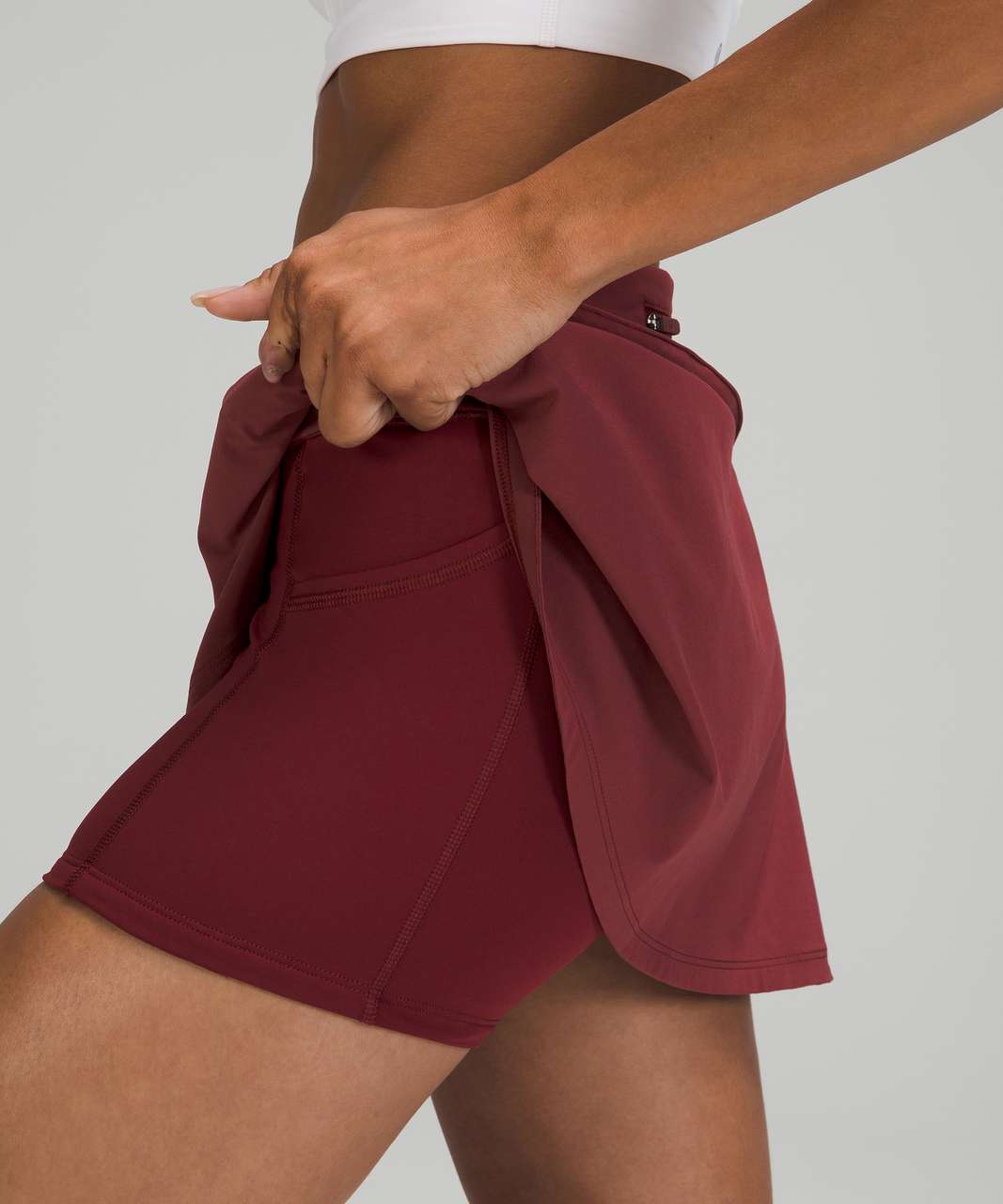 Lululemon Play Off The Pleats Mid Rise Skirt - Red Merlot - lulu