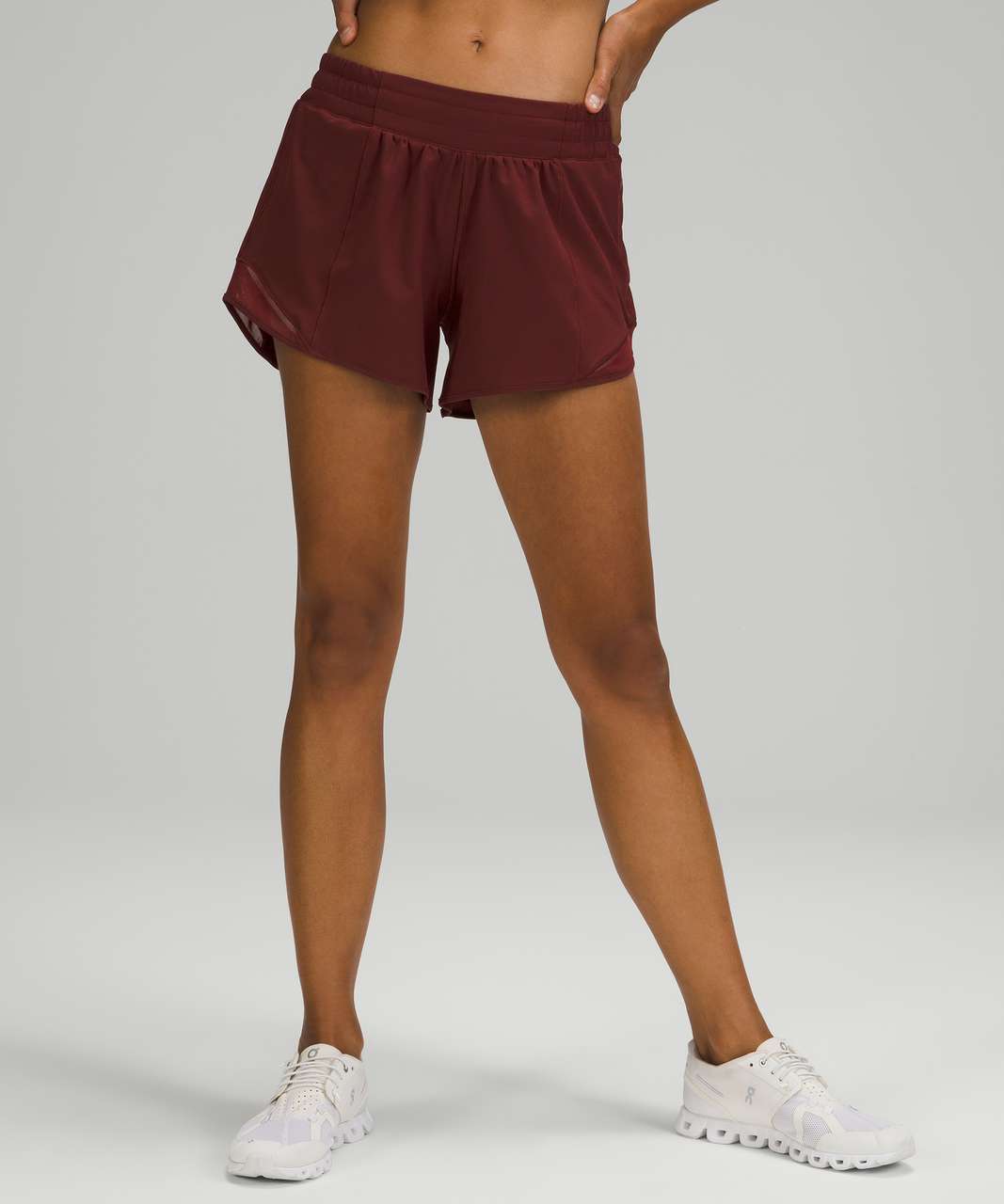 Red Hotty Hot 4 running shorts, lululemon