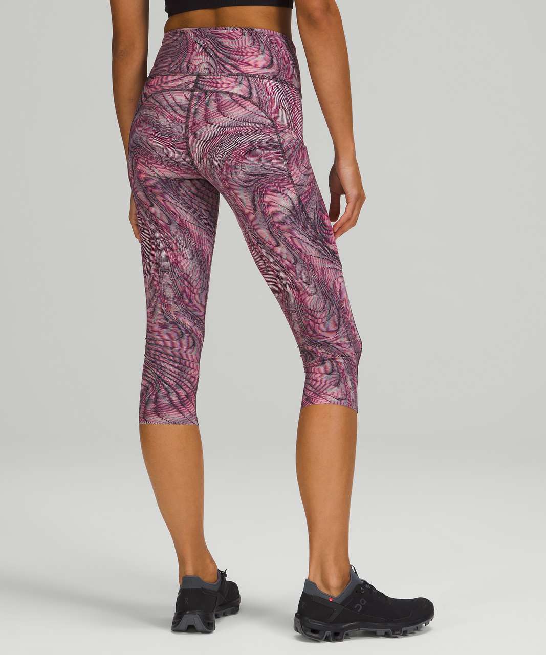 Lululemon Fast and Free High-Rise Crop 19 - Dimensional Sonic Pink Multi -  lulu fanatics