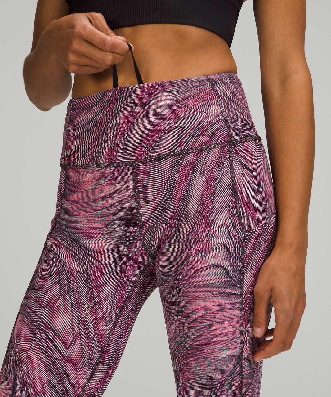 Lululemon Fast and Free High-Rise Crop 19" - Dimensional Sonic Pink Multi