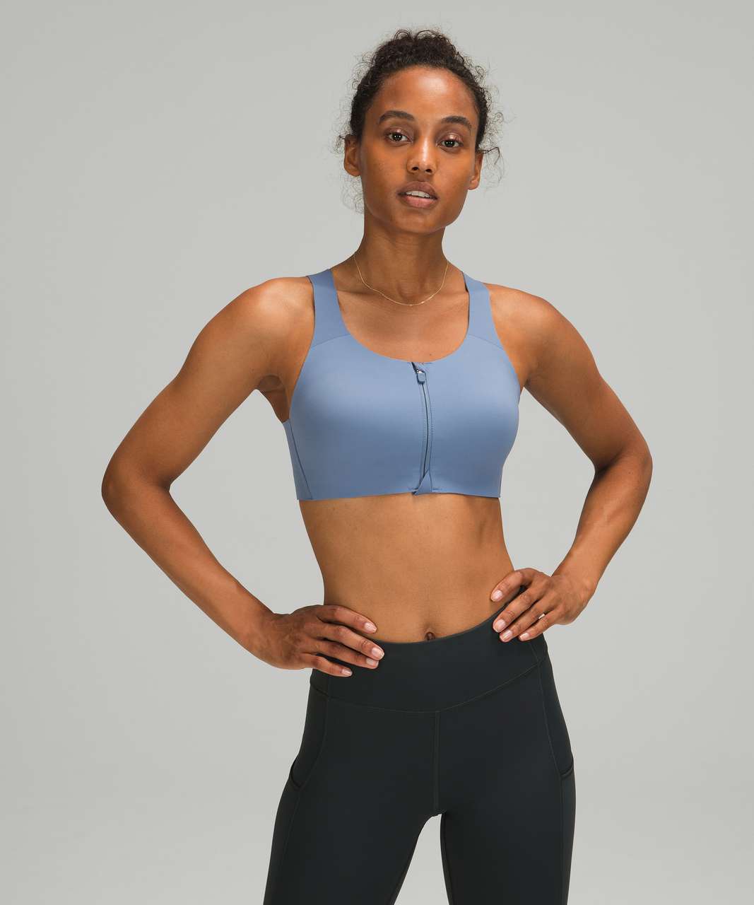 Lululemon Enlite Bra Zip Front *High Support, A–E Cups - Water Drop - lulu  fanatics