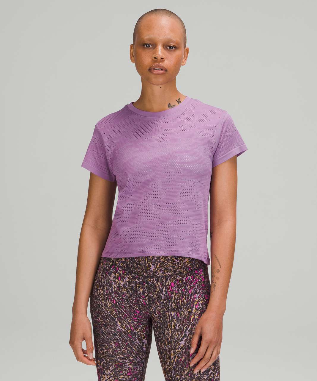 Lululemon Train to Be Short Sleeve Shirt *Camo - Dot Camo Wisteria Purple -  lulu fanatics