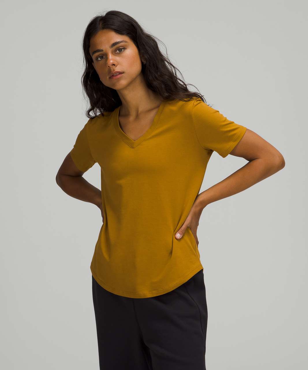 Lululemon Love Tee Short Sleeve V-Neck T-Shirt - Gold Spice