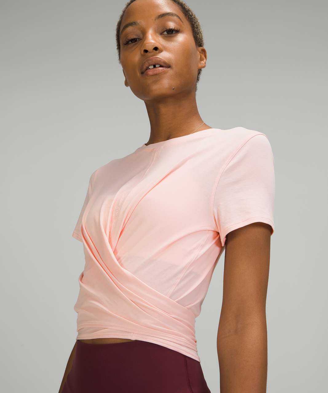 Lululemon Time To Restore Short Sleeve Shirt - Pink Mist