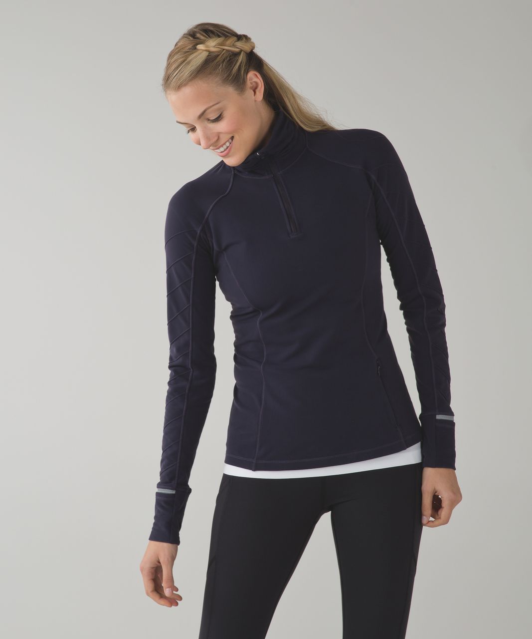 Lululemon Face The Frost 1/2 Zip - Black Grape