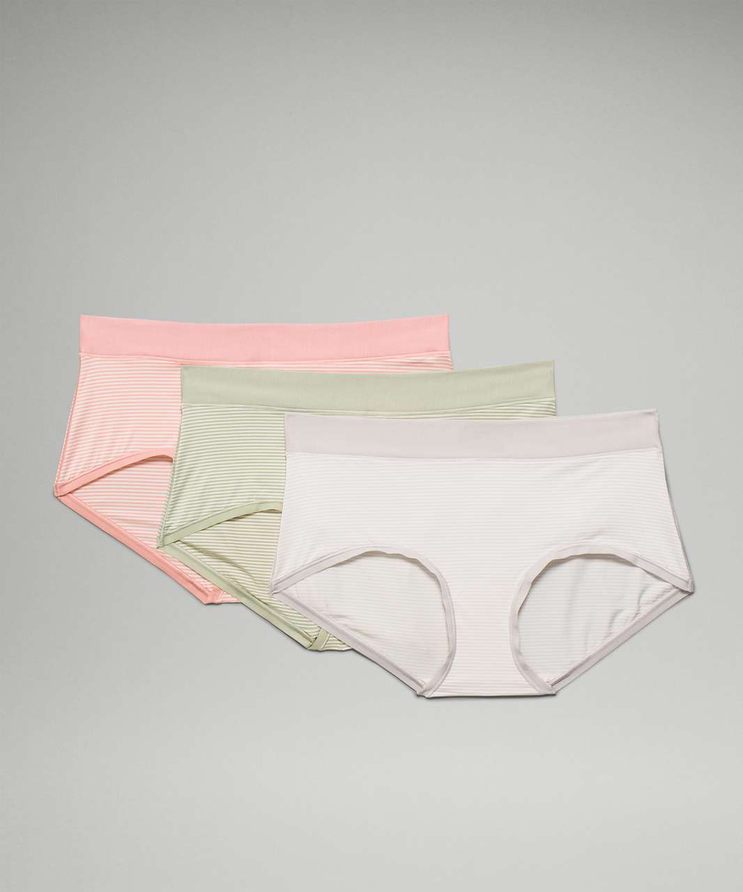 Lululemon UnderEase Mid Rise Boyshort Underwear 3 Pack - Pink Puff / Pink  Puff / Chrome / Chrome / Green Fern / Green Fern - lulu fanatics