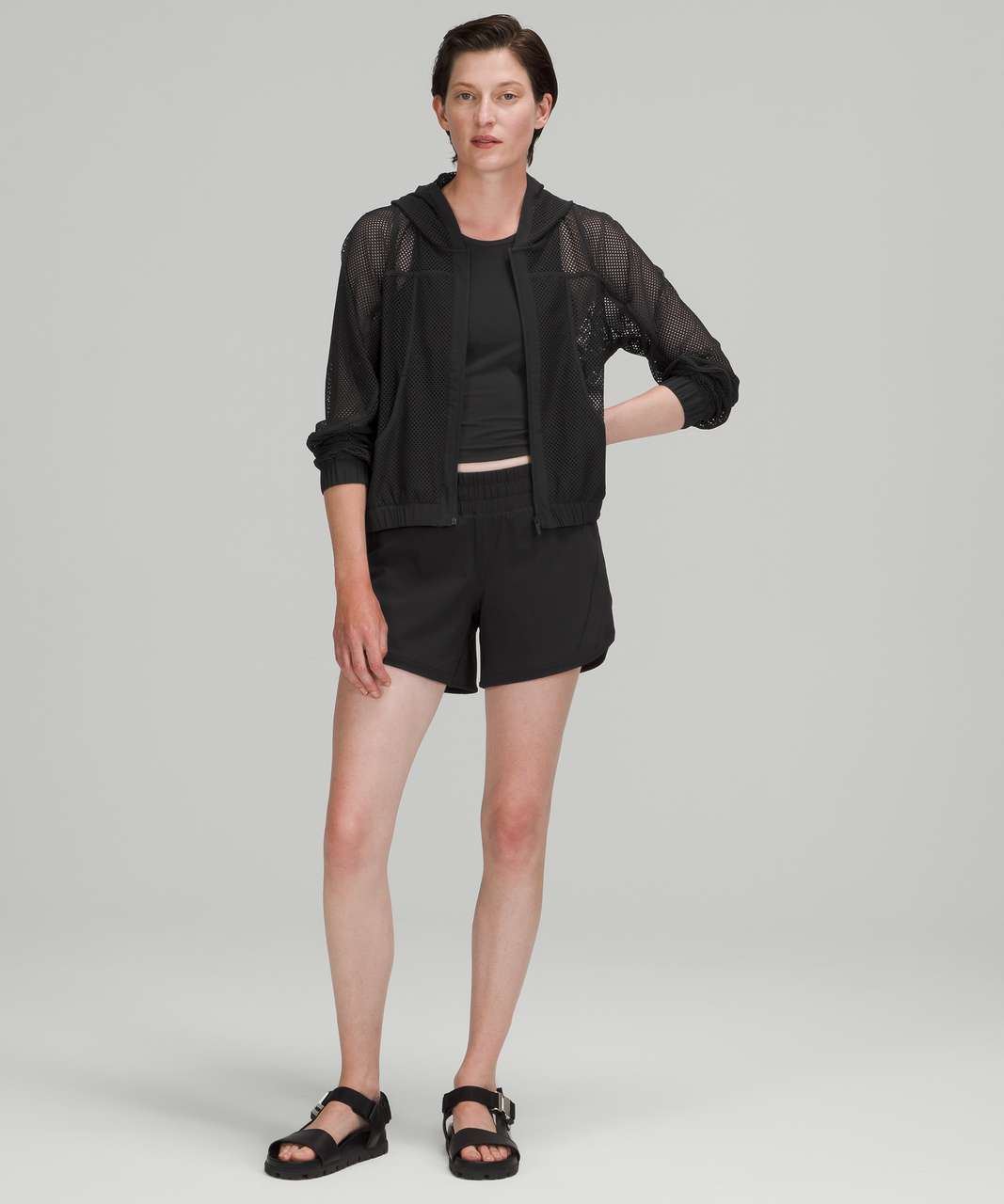 Lululemon Relaxed Fit Mesh Jacket - Black - lulu fanatics