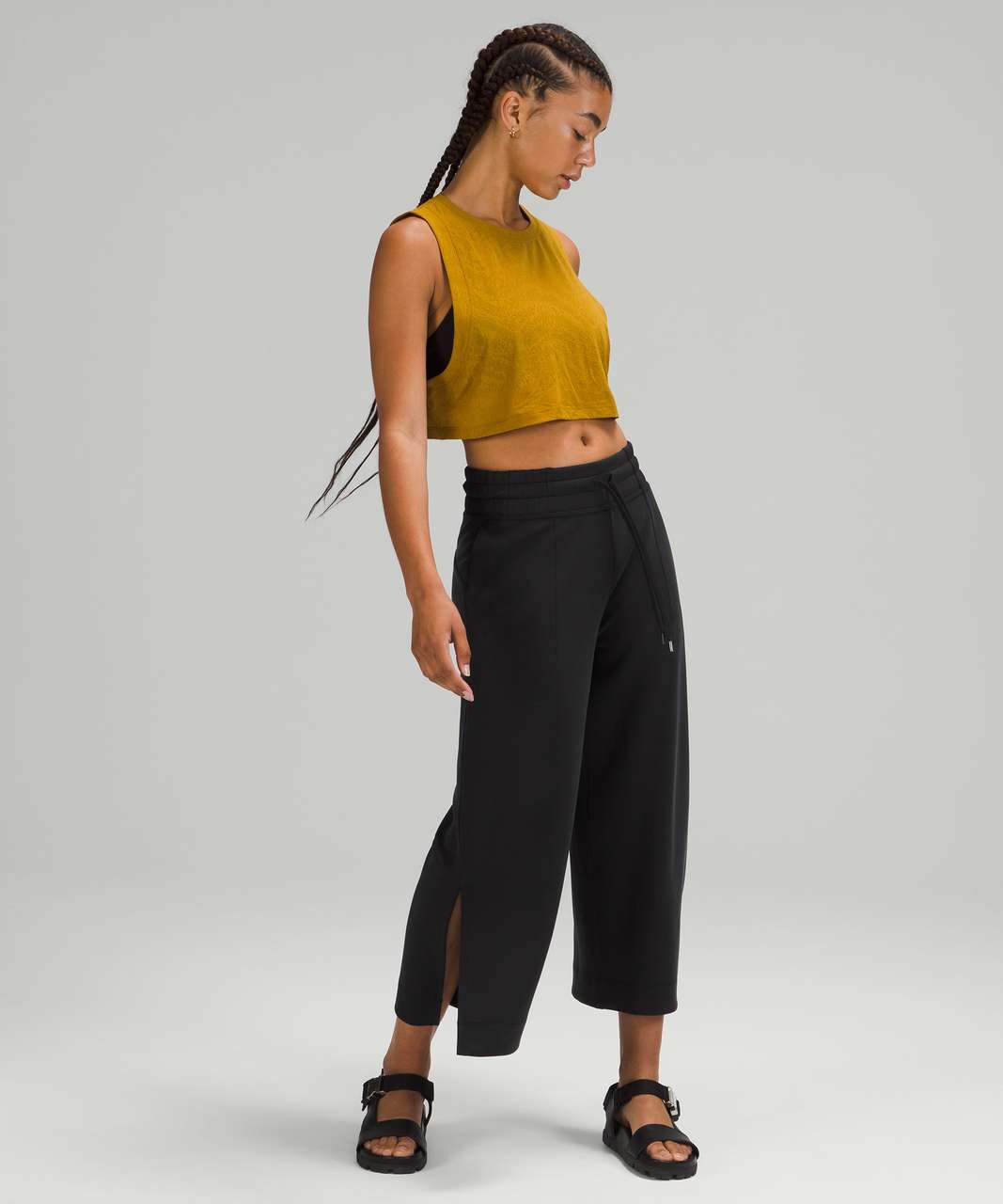 Lululemon Soft Ambitions High Rise Crop *Softstreme - Black - lulu fanatics