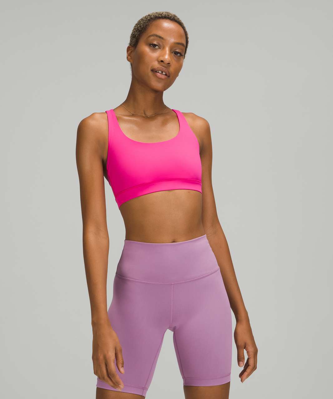 Lululemon ENERGY BRA 6 💕 Dark Prism Pink 💕 NEON Medium Support Sports  Crop NWT