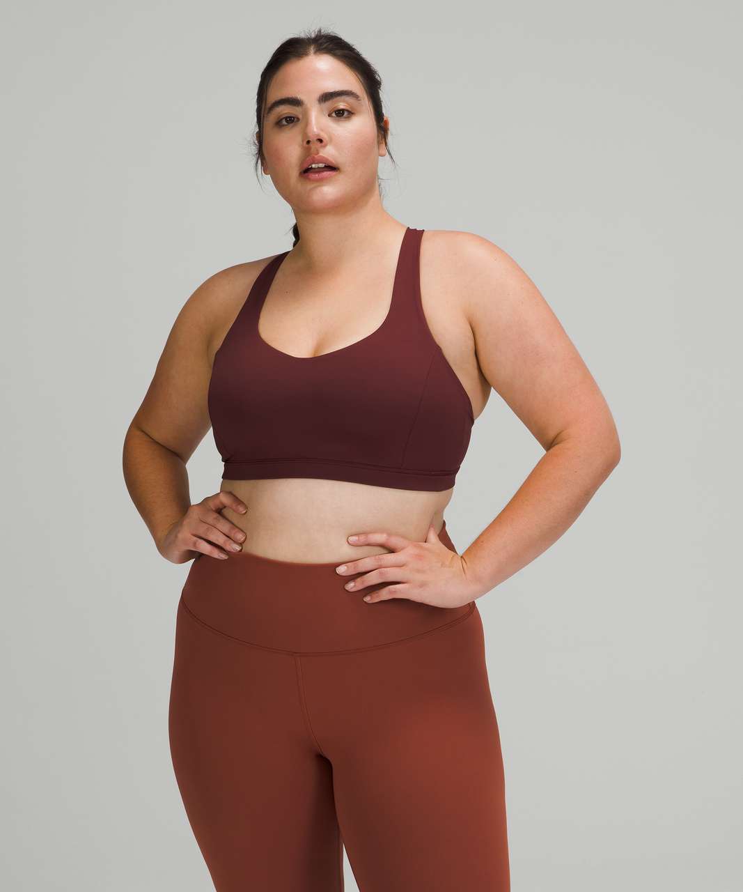 Lululemon Free To Be Serene Bra *Light Support, C/D Cup - Red Merlot - lulu  fanatics