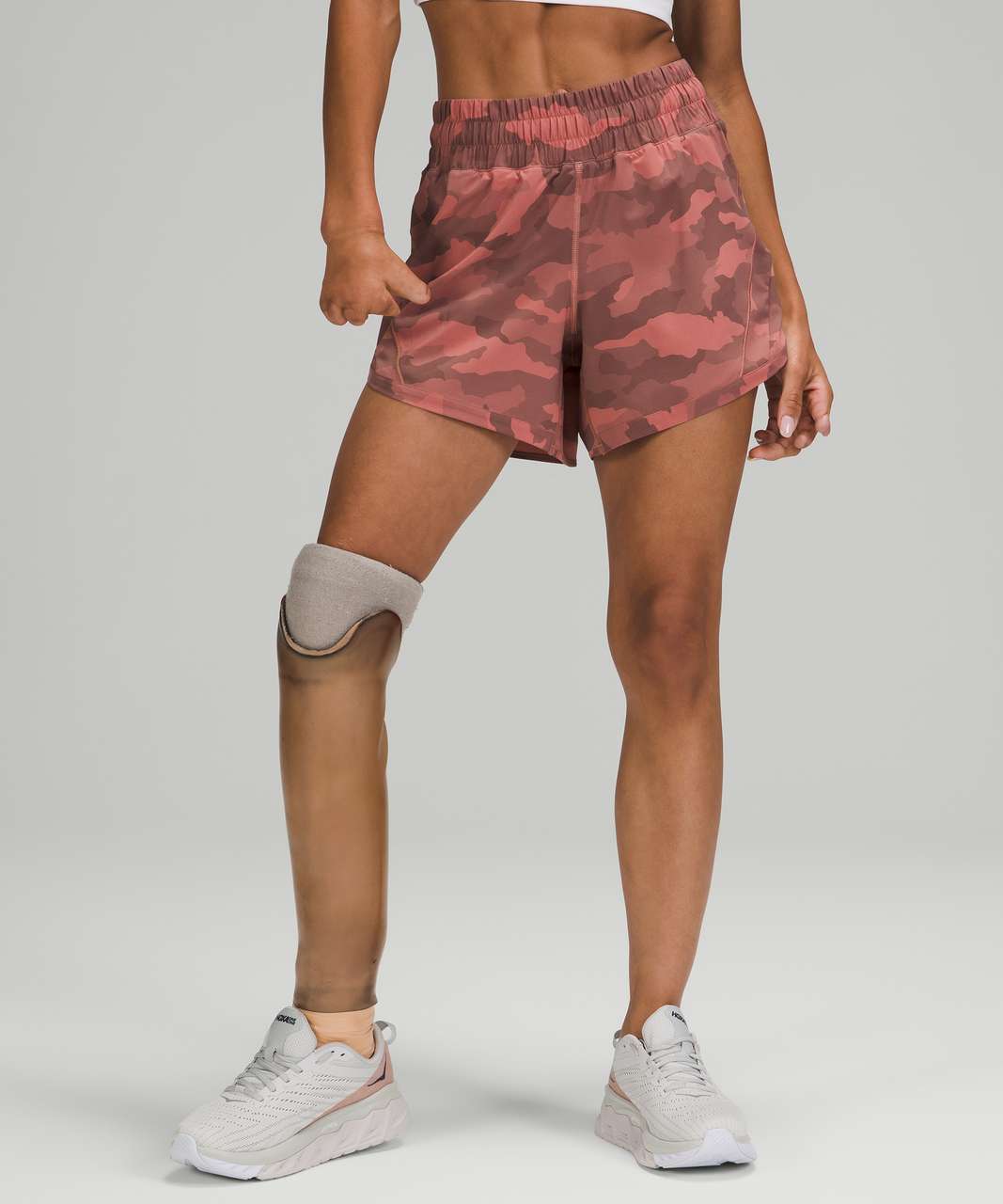 Lululemon Track That Mid-Rise Lined Short 5" - Heritage 365 Camo Brier Rose Multi