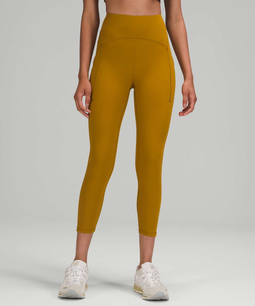 Lululemon Power Thru High-Rise Crop 23 - Gold Spice - lulu fanatics