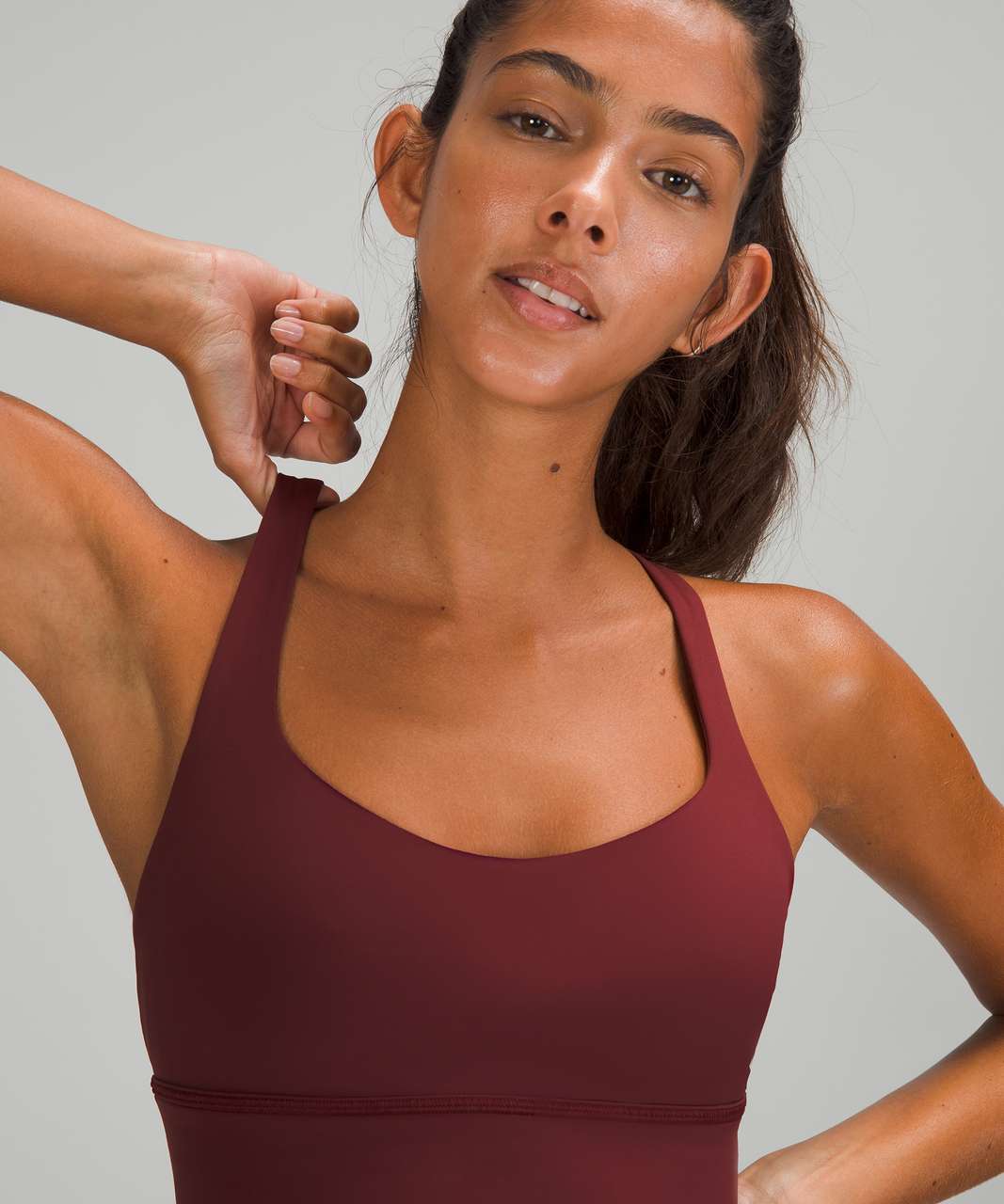 Lululemon Free to Be Long-Line Bra - Wild *Light Support, A/B Cups - Red Merlot