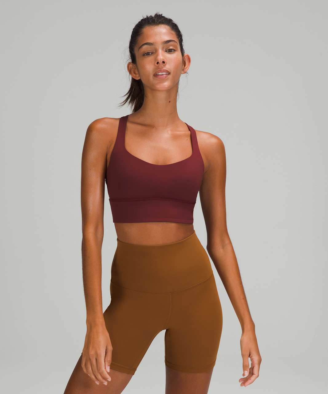 Lululemon Free to Be Long-Line Bra - Wild *Light Support, A/B Cups - Red  Merlot - lulu fanatics