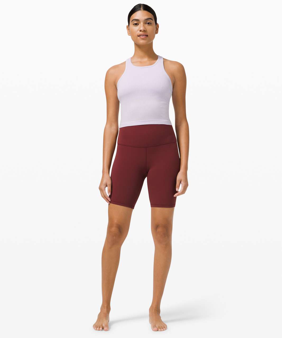 Lululemon Ebb To Street Cropped Racerback Tank Top In Smoky Red