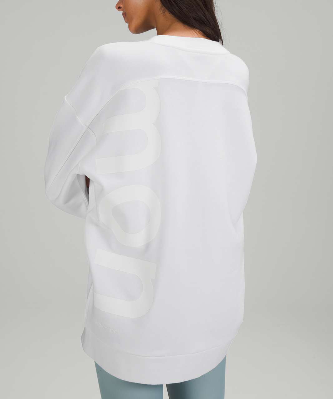 Lululemon Perfectly Oversized Crew *Logo - White - lulu fanatics