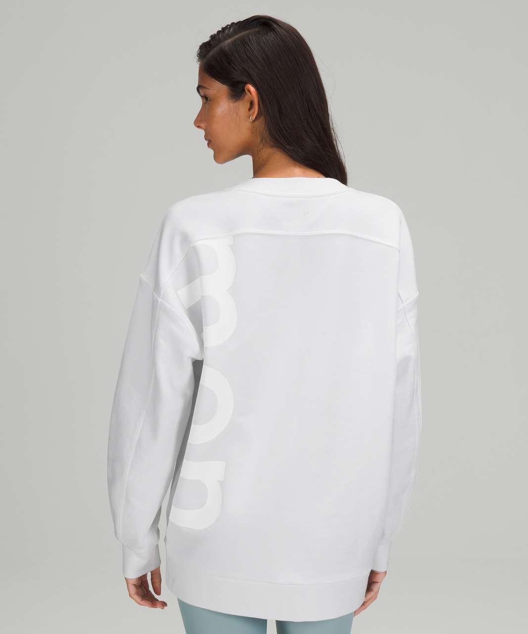 Lululemon Perfectly Oversized Crew *Logo - White - lulu fanatics