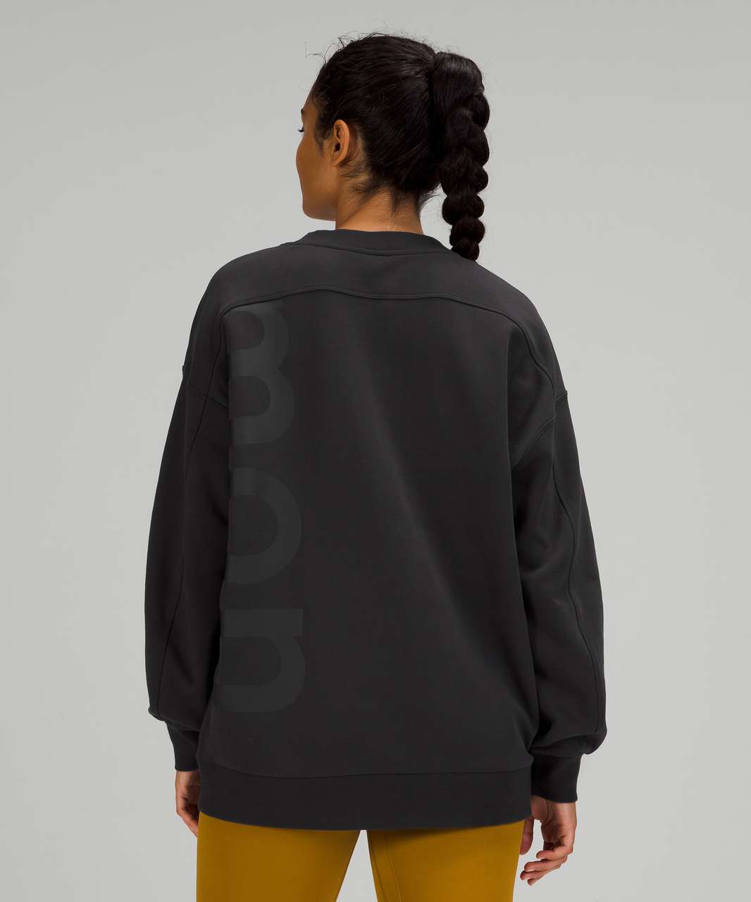 Lululemon Perfectly Oversized Crew *Logo - Black - lulu fanatics