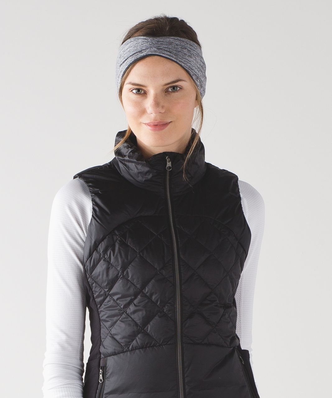 Lululemon Run With Me Ear Warmer II - Space Dye Camo Ice Grey Pitch Grey / Black (First Release)