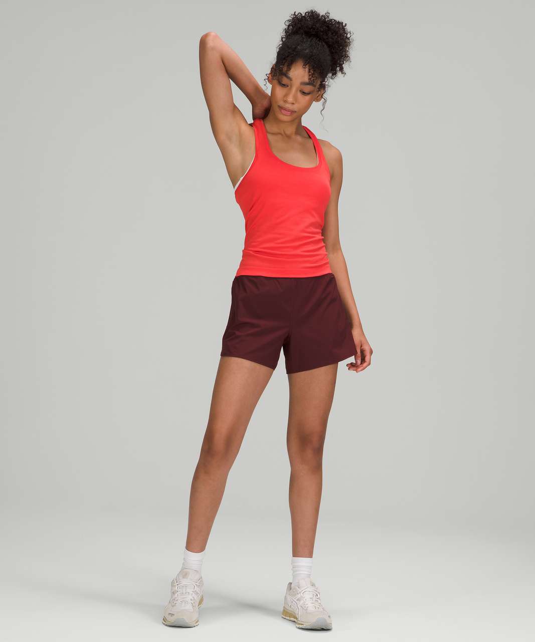 Lululemon Nulux Waist High Rise Run Short 4 - Red Merlot - lulu fanatics