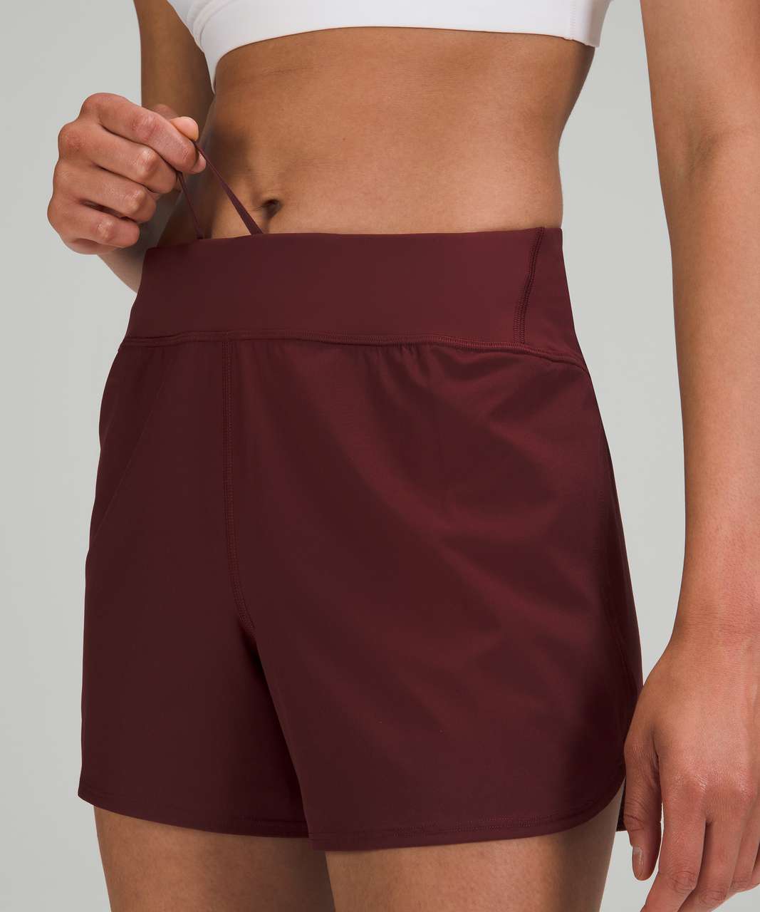 Lululemon Nulux Waist High Rise Run Short 4 - Red Merlot - lulu fanatics