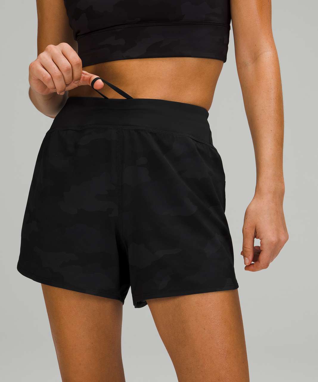 Lululemon Nulux Waist High Rise Run Short 4 - Black - lulu fanatics